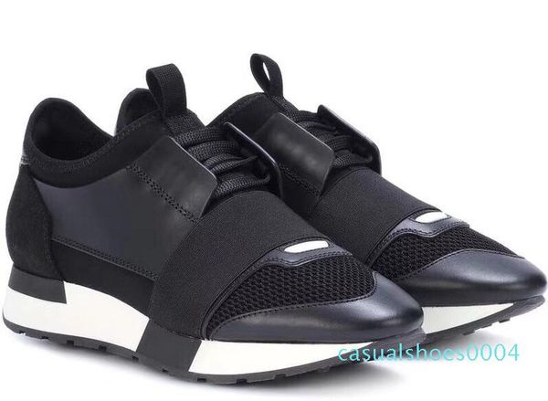 

fashion man woman casual shoes luxury designer sneaker genuine leather mesh pointed toe race runner shoes outdoors trainers ae25, Black