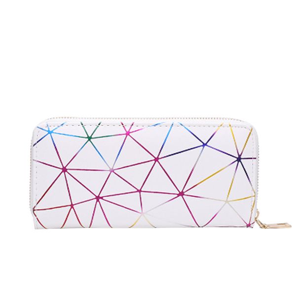 

ishowtienda women long geometric colorful wallet soft fashion coin purse card holders female cusual handbags bolsa feminina, Red;black