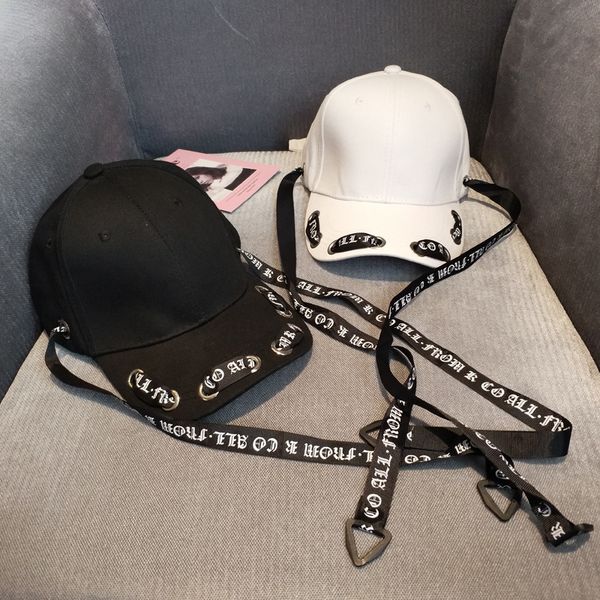 

2018 summer letters long strap bandage visor hat ribbon streamer women's cap baseball hip hop men's hat fashion visors, Blue;gray