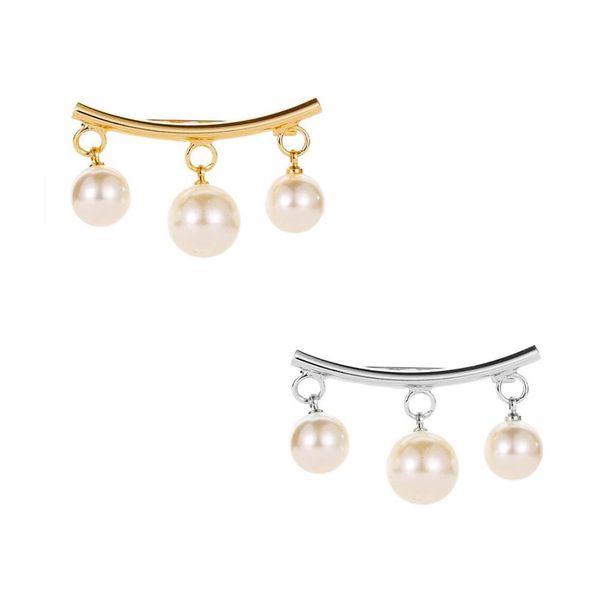 

новый конструктор изогнутые pearl брошь практические воротник pin броши предотвратить свет джемпер пряжка pins мода одежда свадебные аксессу, Gray