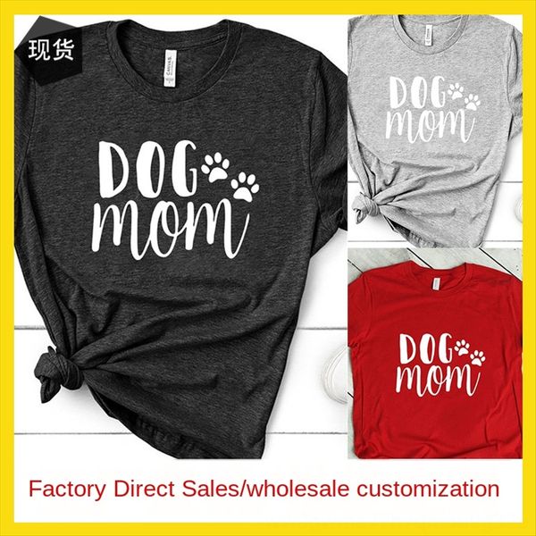 

письмо mom печати письмо с коротким рукавом рубашки dog mom dog печати с короткими рукавами рубашки, White
