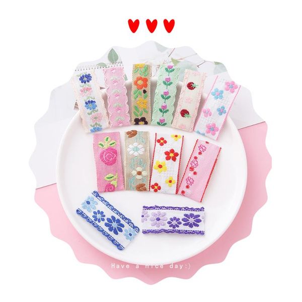 

fashion national style cloth embroidery baby hair clips newborns hairpins customized barrettes hair accessories for baby girls, Slivery;white