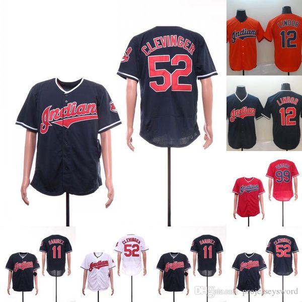 

Mens Cleveland Jersey 52 Mike Clevinger 11 Jose Ramirez 12 Francisco Lindor 99 Rick Vaughn 100% Stitched Indians Baseball Jerseys Cheap