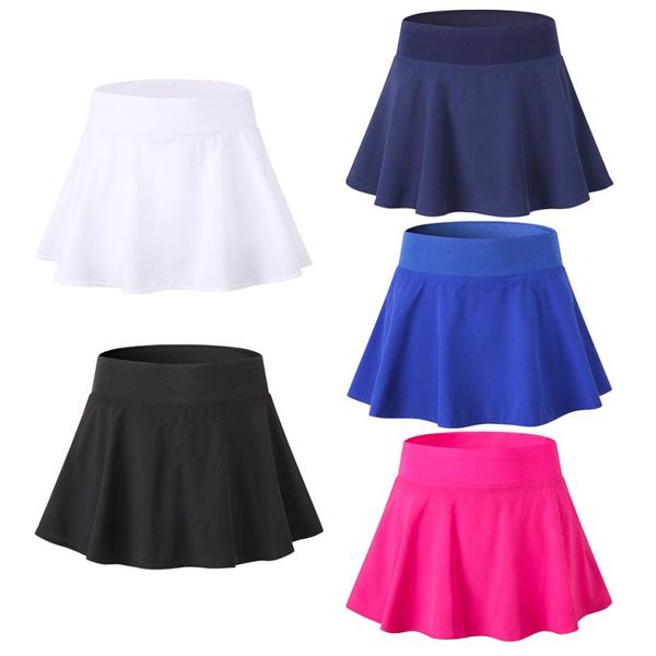 

women duick drying fitness short skirt badminton table tennis skirt high waist golf training safety black skirts, Black;blue