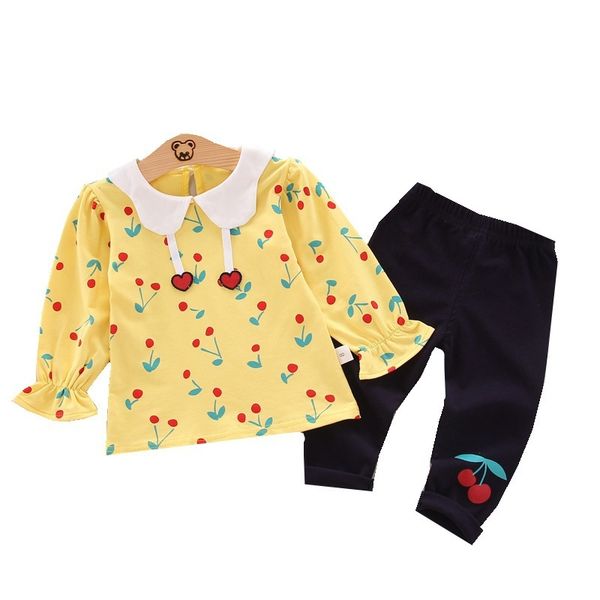 

деи лопок одежда вена оен baby girl пеа кђкл воѬоник ђболки бѬки 2pcs / ком White