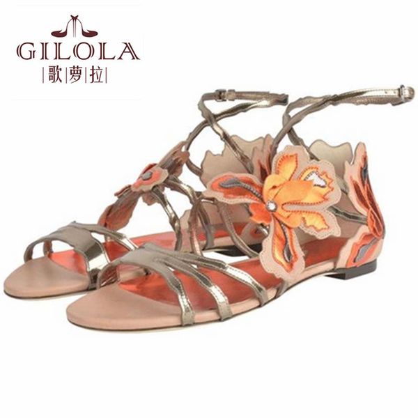 

women sandals fashion flowers ladies flat women summer beach shoes woman floral #y0311222q, Black