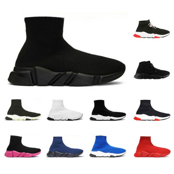

2020 speed trainer socks shoes for men women triple black white red casual shoes fashion sneakers ankle boot