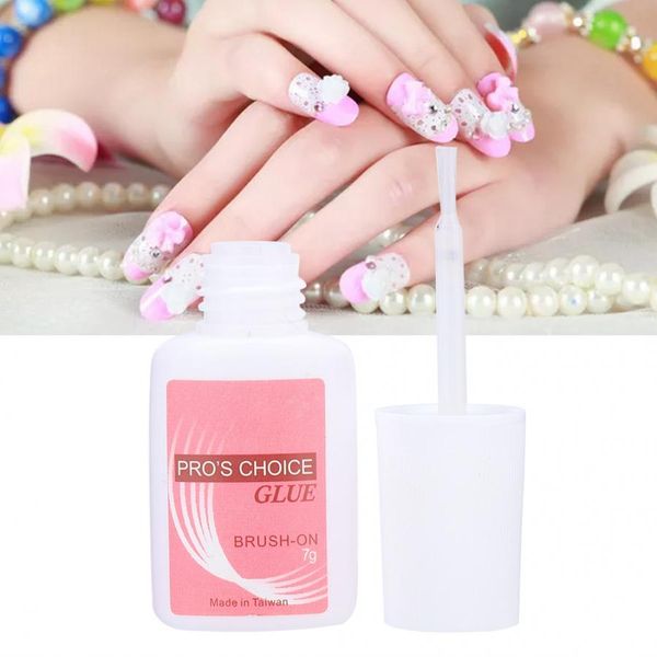 

glue nail art 7g professional strong adhesive nail glue for fake nails rhinestone accessory decoration, Red;pink