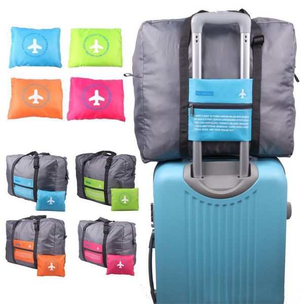 

large capacity aircraft trolley travel portable luggage bags travel storage bag nylon folding 45*34.5cm 4 colors dh0492