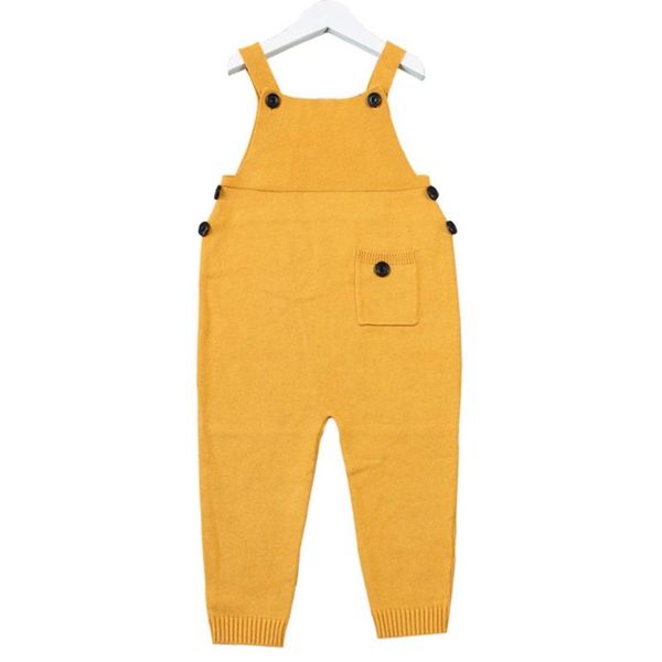 

1-5y autumn baby clothes baby pocket knitted rompers overalls jumpsuits boys girls candy color harem pants kids clothes, Blue