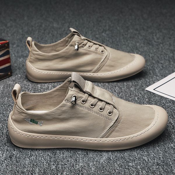 

2020 new ice silk canvas shoes men sneakers casual male footwear fashion white shoes mens flat sneakers plus size 39-44, Black