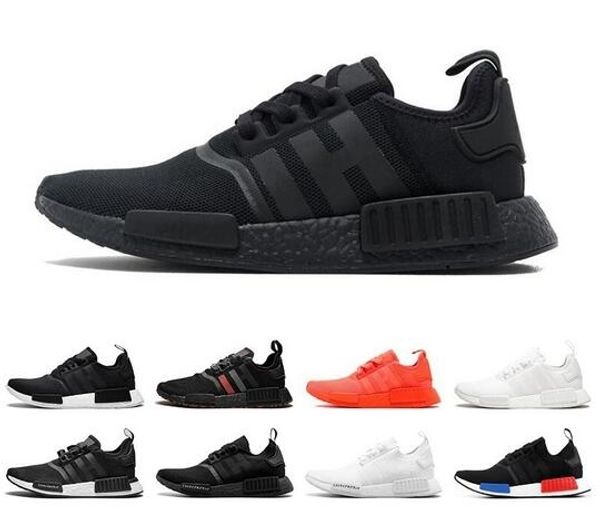 

2019 nmd r1 runner running shoes for men women og triple black white japan solar red mens trainer breathable sports sneakers