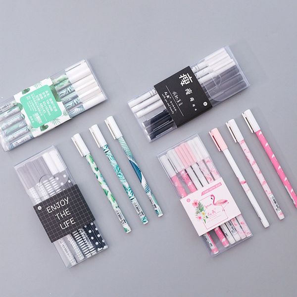 

6 pcs/set new cute cartoon colorful simple suit 0.5mm gel pen set kawaii korean stationery creative gift school supplies