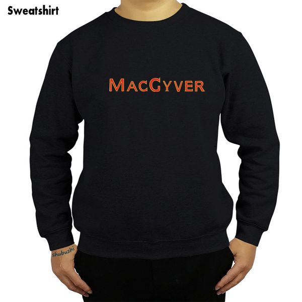 

macgyver classic tv show men sweatshirt autumn and winter men cotton hoodies new fashion brand black hoodies for male sbz4462