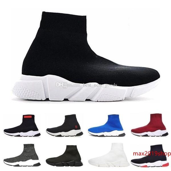 

2019 speed ​​trainer luxury носок для мужчин женщины кроссовки черный белый красный синий дизайнер спорт тапки размер 5.5-13 бесплатная дост