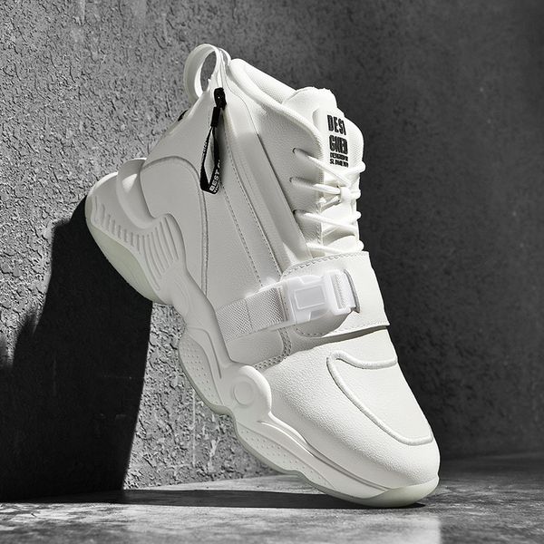 

hard-wearing training shoes lovers couple new casual shoes men autumn leather sneakers plus size male flats, Black