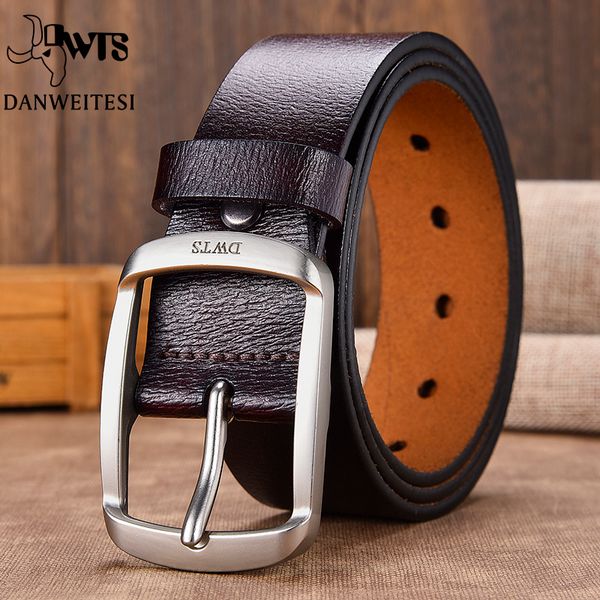 

dwts]leather belts for men belt male genuine leather strap pin buckle fashion belts male cummerbunds ceinture homme, Black;brown