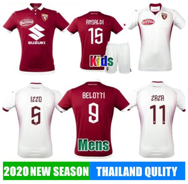 

2019 2020 new torino fc soccer jerseys men kid kits 19 20 belotti falque izzo meite zaza baselli nkoulou calcio football shirt verdi futbol, Black;yellow