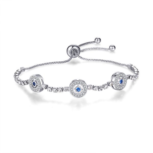 

2019 new european and american popular three eyes bracelets fashion adjustable zircon bangles for women crystal jewelry, Black
