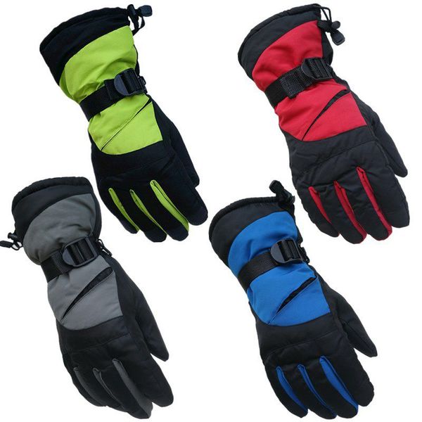 

1 pair gloves men winter outdoor cycling thick waterproof motorcycle gloves ladies winter cold warm plus gloves new, Black