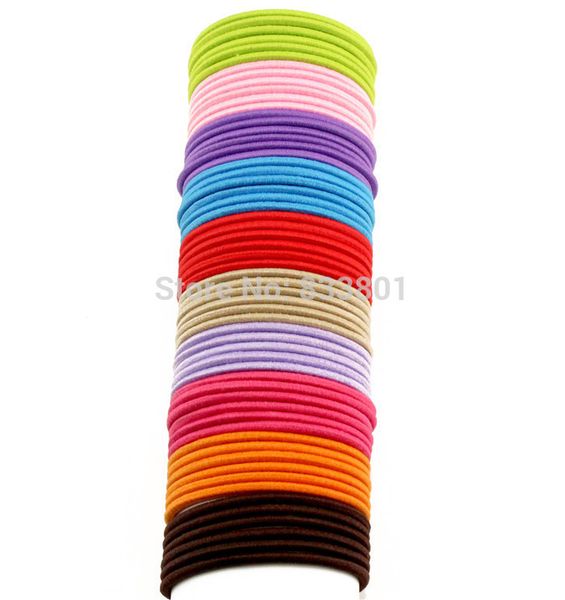 

aikelina 00pcs/lot 50mm thin candy colored child hair holders rubber bands black elastics girl women tie gum
