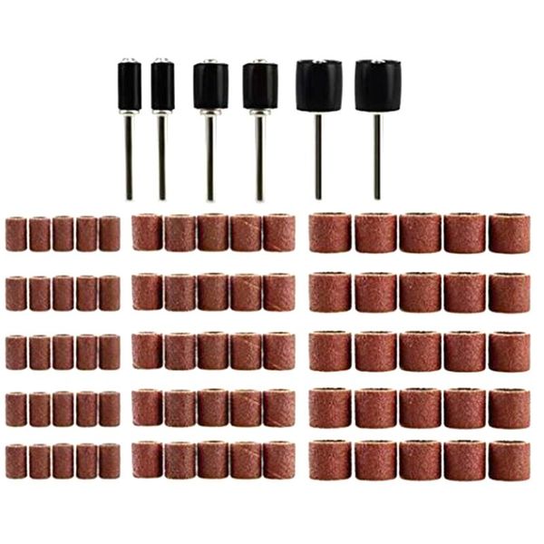 

66 pcs drum sanding set including 60 pcs sanding bands and 6 drum mandrels woodworking tools