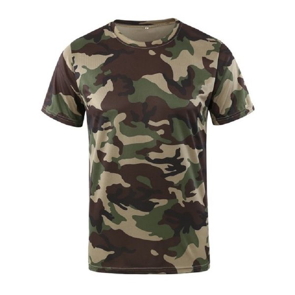 

new camouflage t-shirt men breathable army tactical combat t shirt dry camo camp tees, Gray;blue