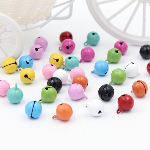 

air&tree-b 20pcs colorful iron metal jingle bells diy christmas craft christmas bell pet pendants hanging xmas tree ornaments
