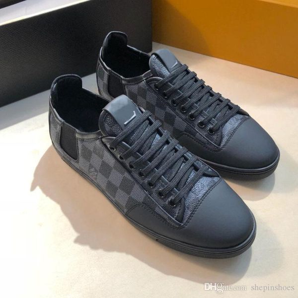 

new fashion luxury men sneakers print pattern genuine leather flat casual shoes lace-up basketball running shoes of size 38-44, Black
