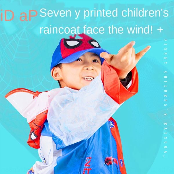 

hmwsq children's coat with schoolbag comfortable breathable belt schoolbag cloak rain gear reflective strip rain gear ice-snow adventur, Red;brown