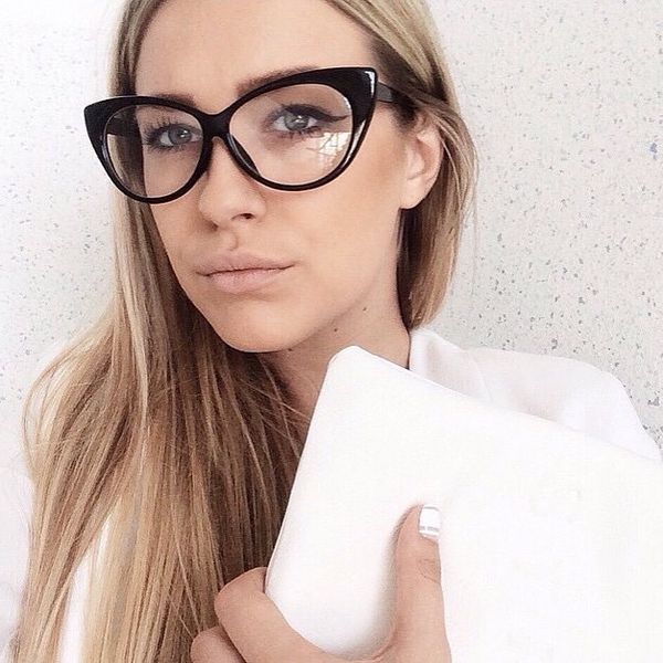 

new cat eye glasses vintage sunglass women men optical aviation eyeglass clear anti-fatigue computer reading, White;black