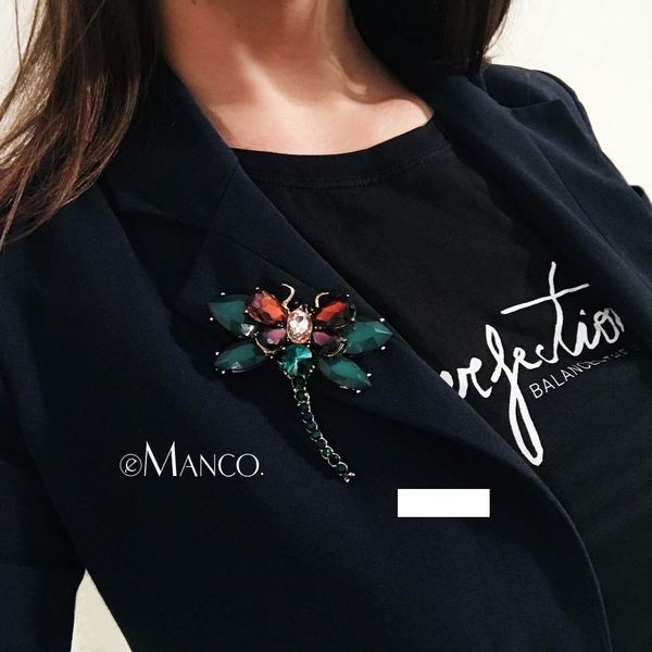 

rooch контактный ювелирные изделия emanco 3 цвета симпатичные животные насекомые стрекоза броши булавки для женщин голубой кристалл брошь ак, Gray