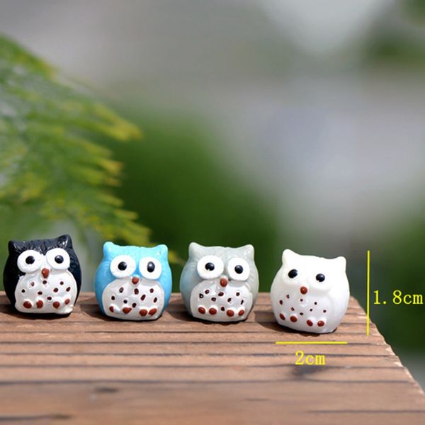 

1 pcs artificial animal owl miniature fairy garden home houses decoration mini micro landscaping decor 5 colors