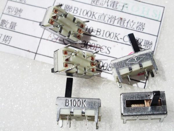 Dual-Straight-Schwenkpotentiometer B100K B104 Grifflänge 10mm