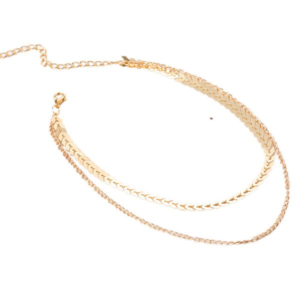 

personality wild wearing european and american temperament necklace men women fashion double layered chain collar necklaces, Silver