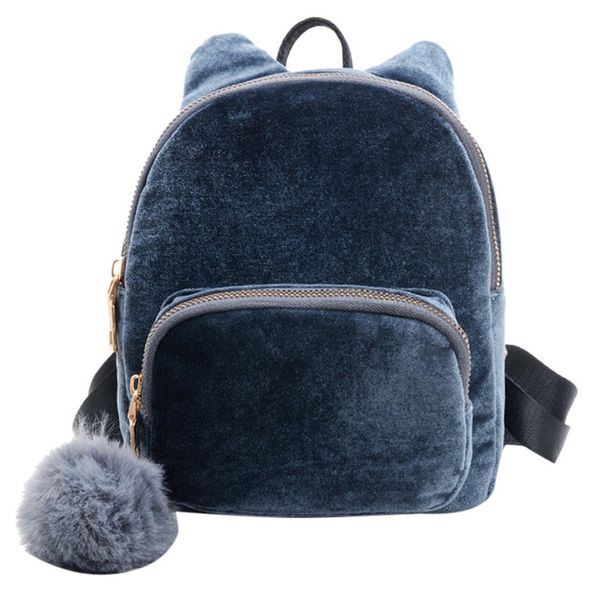 

bagpack fashion women velour hairball shoulder bag backpack students satchel bag dropshipping mochila bolsos plecak