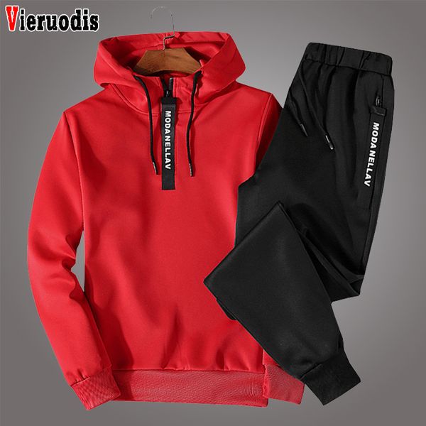 

new casual men winter hooded sweatshirt drawstring outfit sportswear men's autumn tracksuits two piece hoodies+pants 2pcs sets, Gray