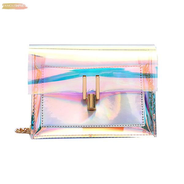 

girl transparent shoulder bag women laser transparent crossbody bags messenger leather shoulder bag girl beach bag