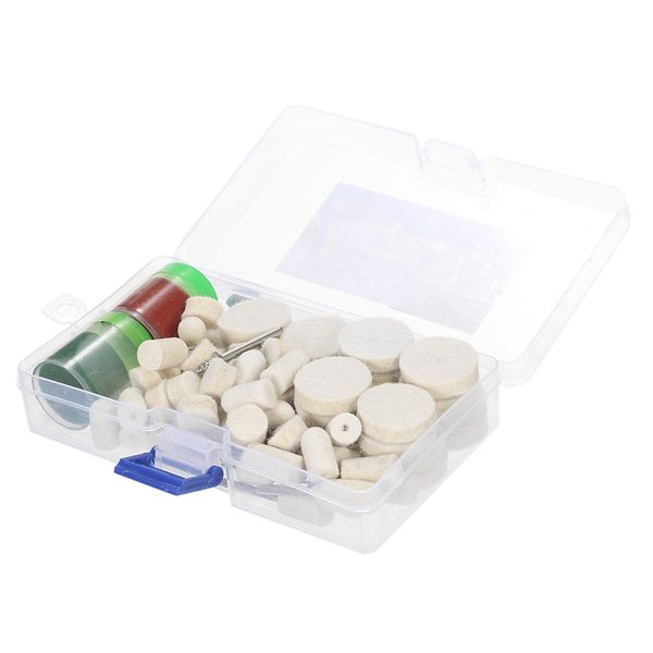 

76pcs 1/8" electric grinder engraver dremel drill shank rotary tool accessories set wool felt wax polishing bits kit+storage box