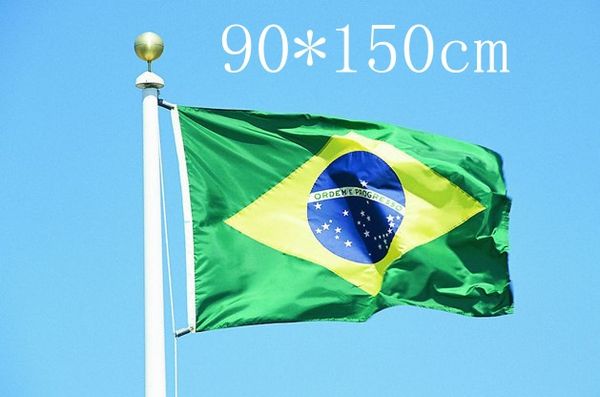 3ftx5ft Bandeira do Brasil 150x90cm bandeira personalizada bandeiras nacionais Super-Poly Indoor/Outdoor Brasil FLAG Country Banner