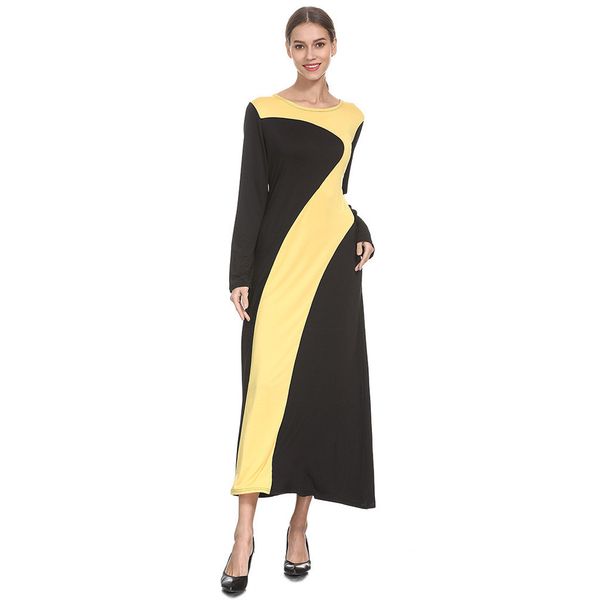 

fashion chiffon islamic clothing muslim turkish dresses muslim splice knitting longsleeve arab dress islam jilbab dress 4.9, Red