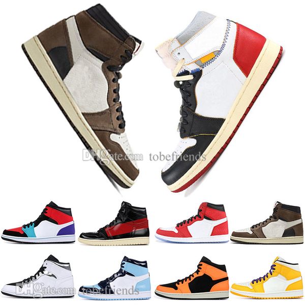 

1 high og travis scotts basketball shoes spiderman rookie of the year mens homage to home royal blue sport designer sneakers trainers