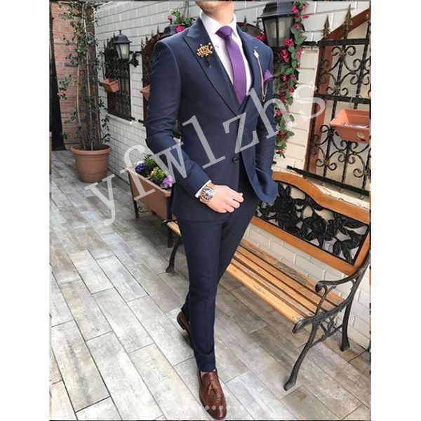 

классический one button красивый groomsmen пик нагрудные groom tuxedos мужские костюмы свадебные / prom best man blazer (куртка + брюки + жи, Black;gray