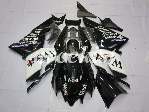 

4gifts нового abs полных обтекатели комплект подходит для kawasaki ninja zx10r zx10r 2004 2005 10r 04 05 кузовного набор черного белого запа