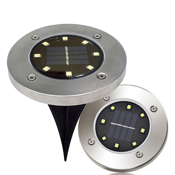 

ip65 waterproof 8 led solar outdoor ground lamp landscape lawn yard stair underground buried night light home garden decoration