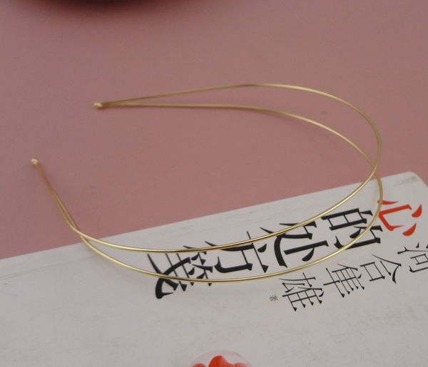 

10pcs 1.2mm golden double wire plain metal hair headbands with round tips at nickle lead handmade hair jewelry, Silver