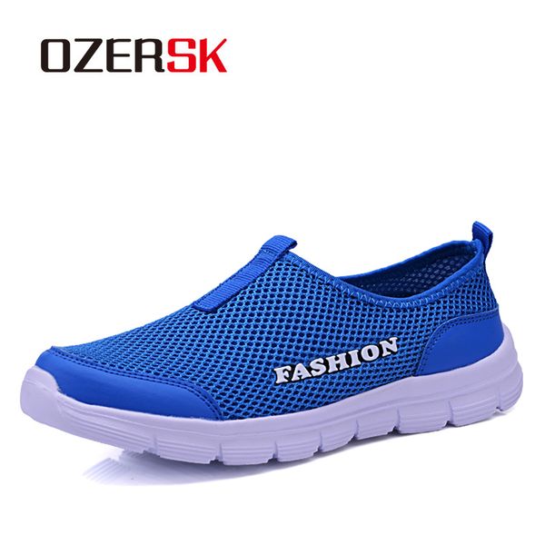 

ozersk brand shoes men sneakers summer trainers shoes zapatillas deportivas hombre breathable casual woman plus size 34~46, Black