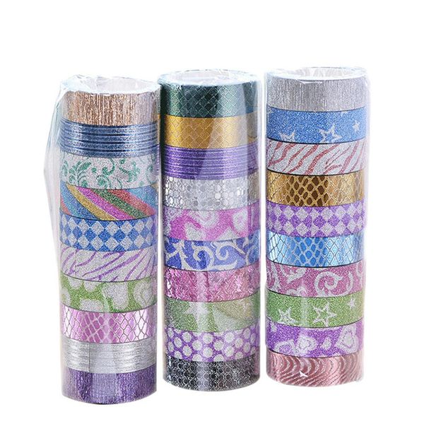 

glitter color washi tape set japanese stationery scrapbooking decorative adhesive tape kawai adesiva decorativa school supplies sticker 2016