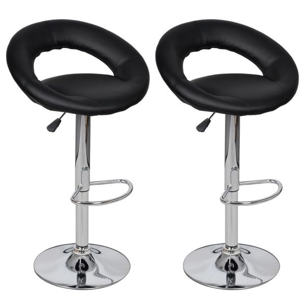 

set of 2 black stools modern design living room furniture