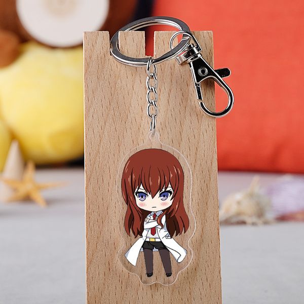

cosaner makise kurisu game fashion anime acrylic key chains cartoon keyring keychain pendant keyholder gifts, Silver